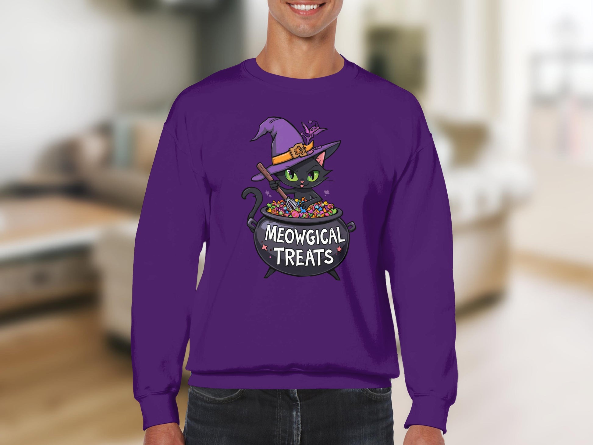 Meowgical Treats Cat Halloween Sweatshirt product type