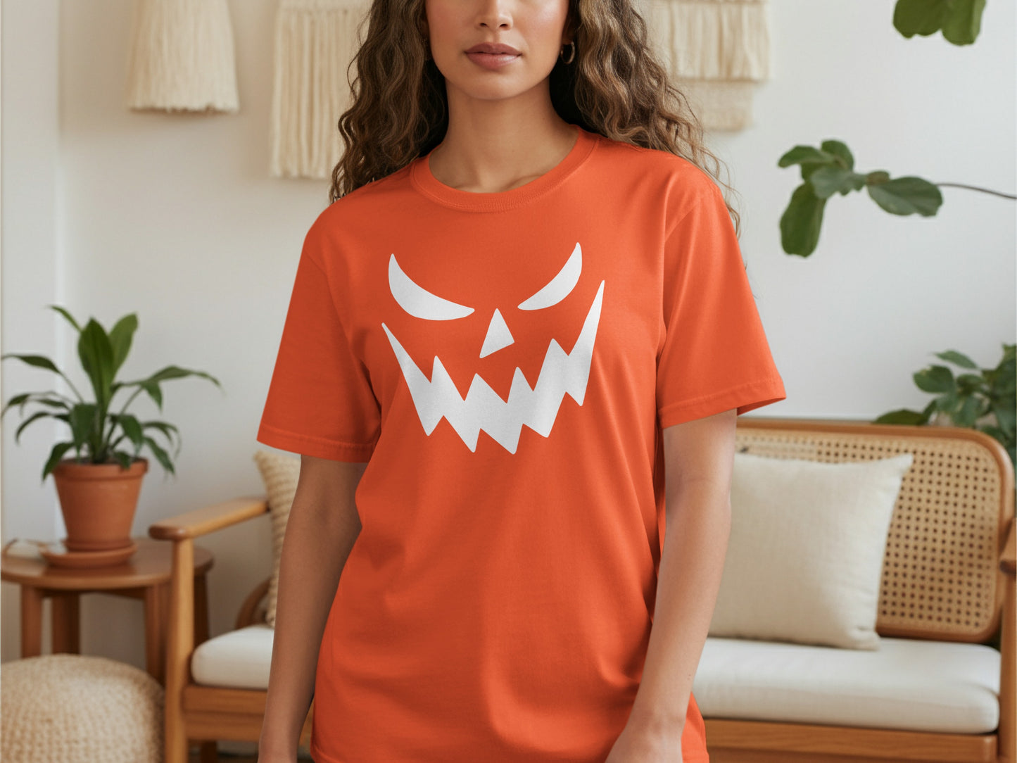 Halloween Pumpkin Face Design T-Shirt product type