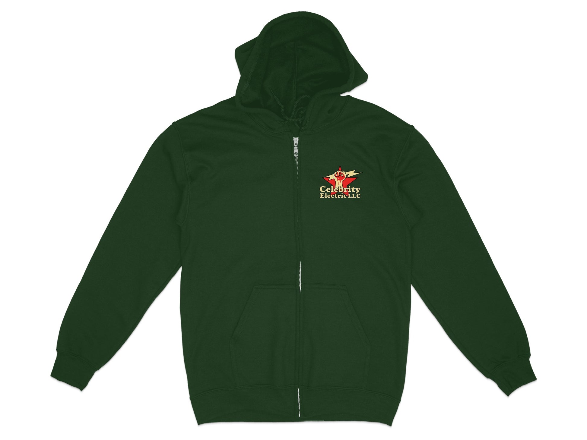 Celebrity Electric LLC Green Zip-Up Hoodie product type