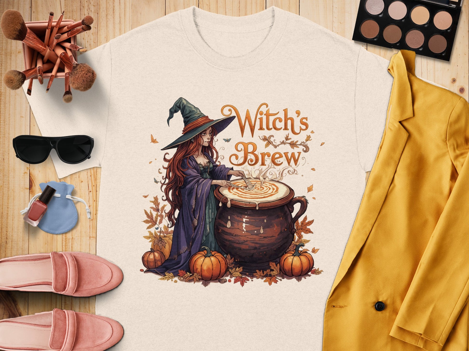 Witch's Brew Design Halloween Themed T-shirt product type