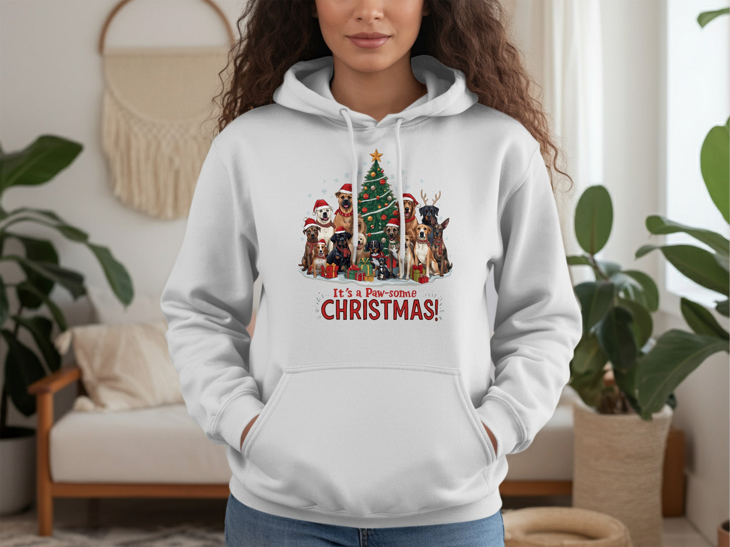 It's a Pawsome Christmas Dog Lovers Hoodie