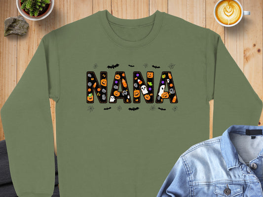 Fun Halloween Themed Nana Sweatshirt Festive Product Type