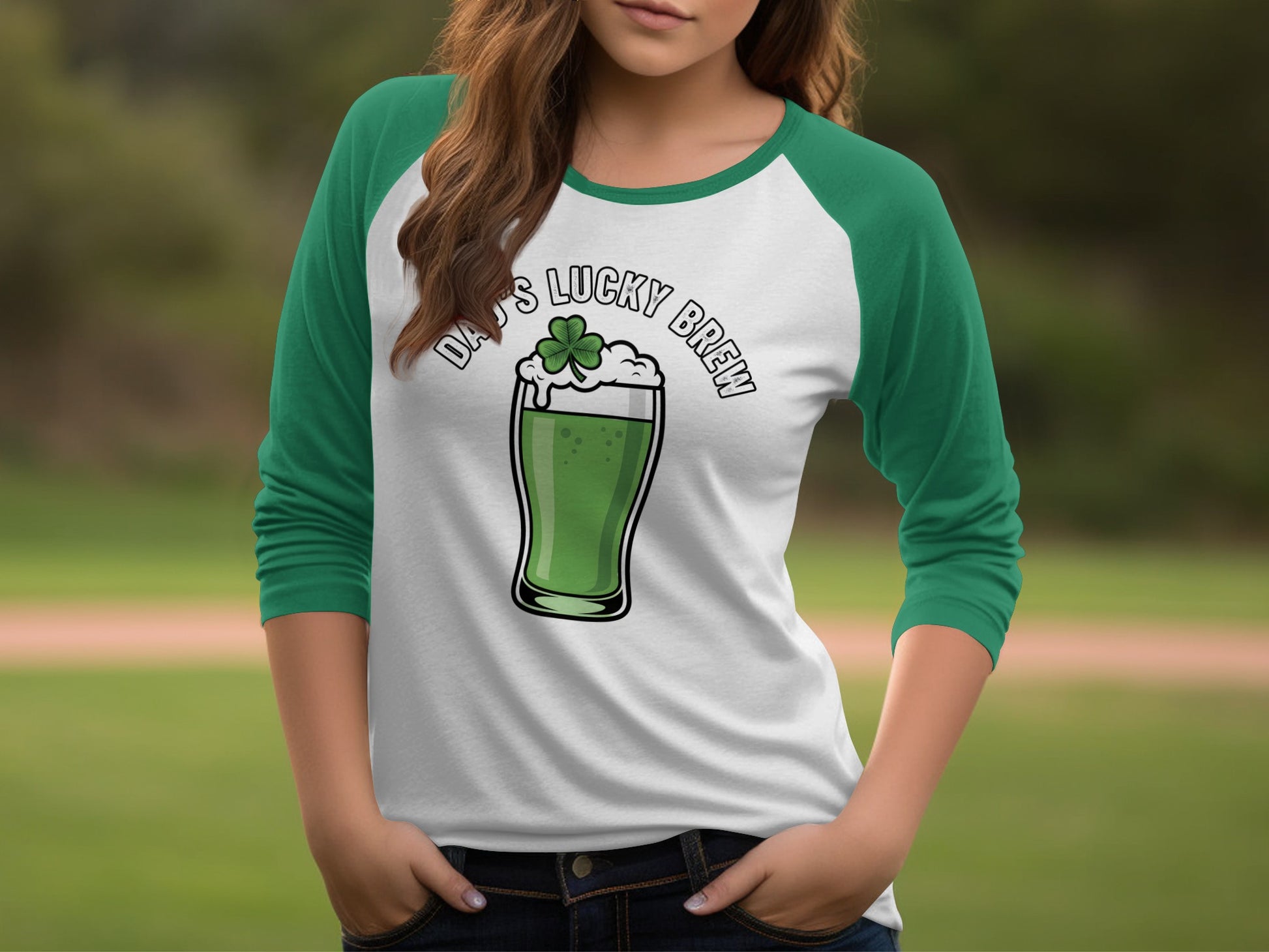 DAD'S LUCKY BREW Green White Shamrock St Patricks Day product type