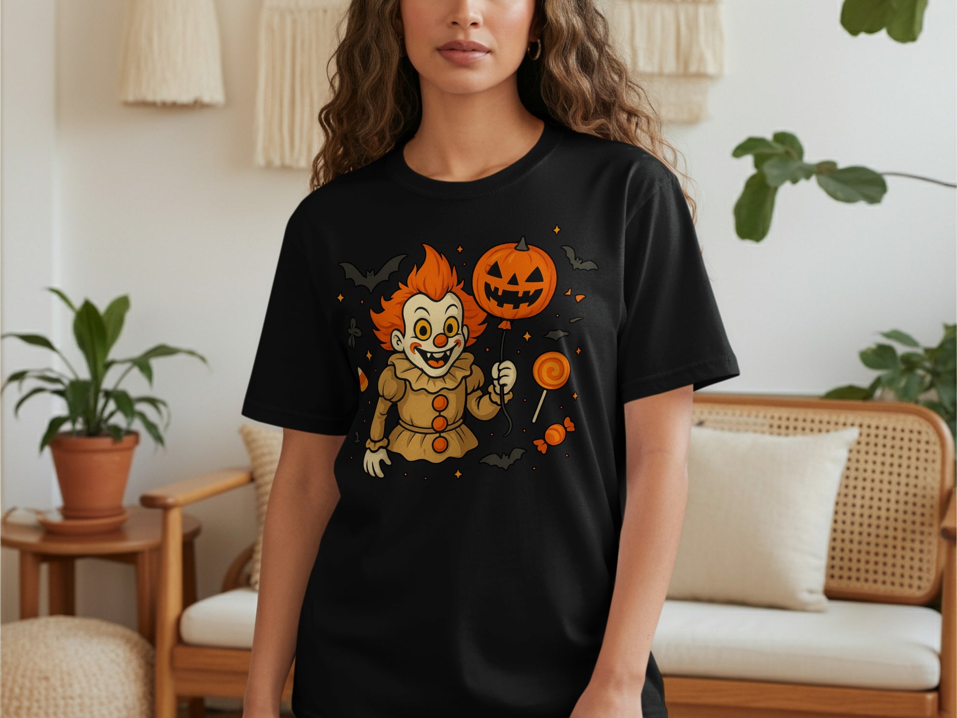 Creepy Clown with Jack-O-Lantern Halloween T-shirt product