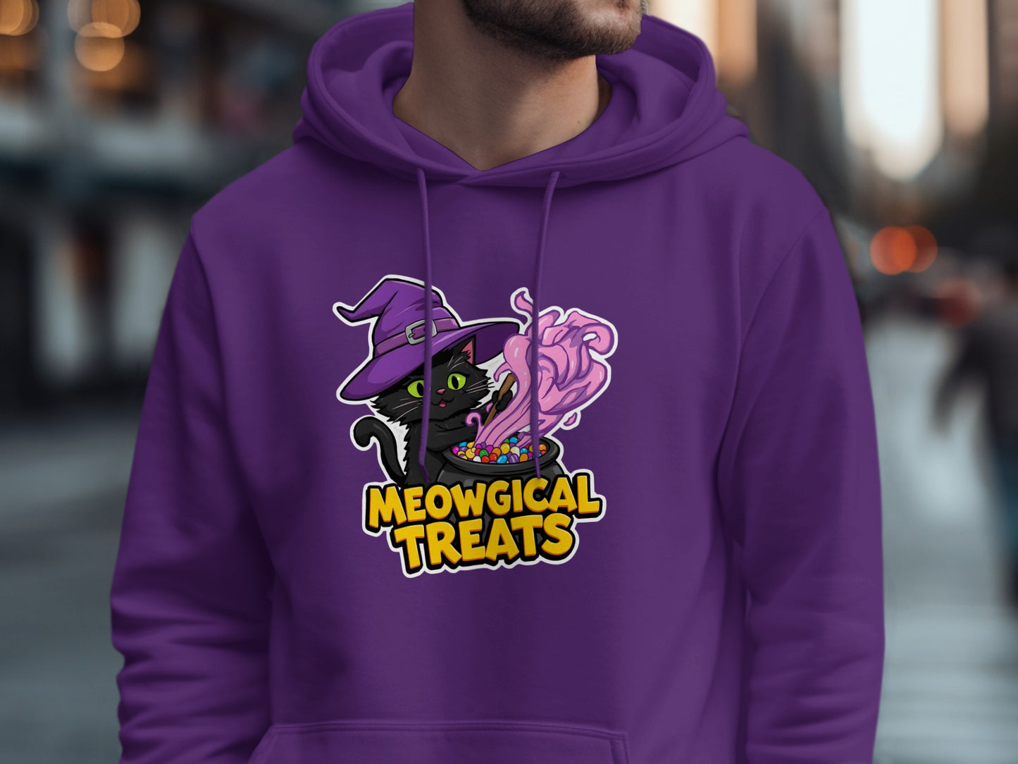 Meowgical Treats Cute Cat Witch Hoodie product
