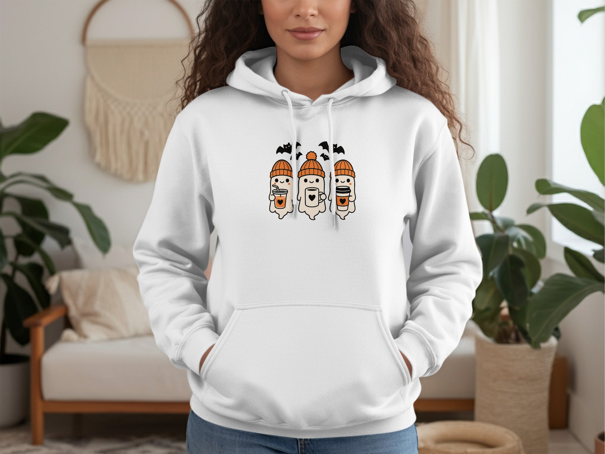 Cozy Ghosts with Beanies Halloween Hoodie product