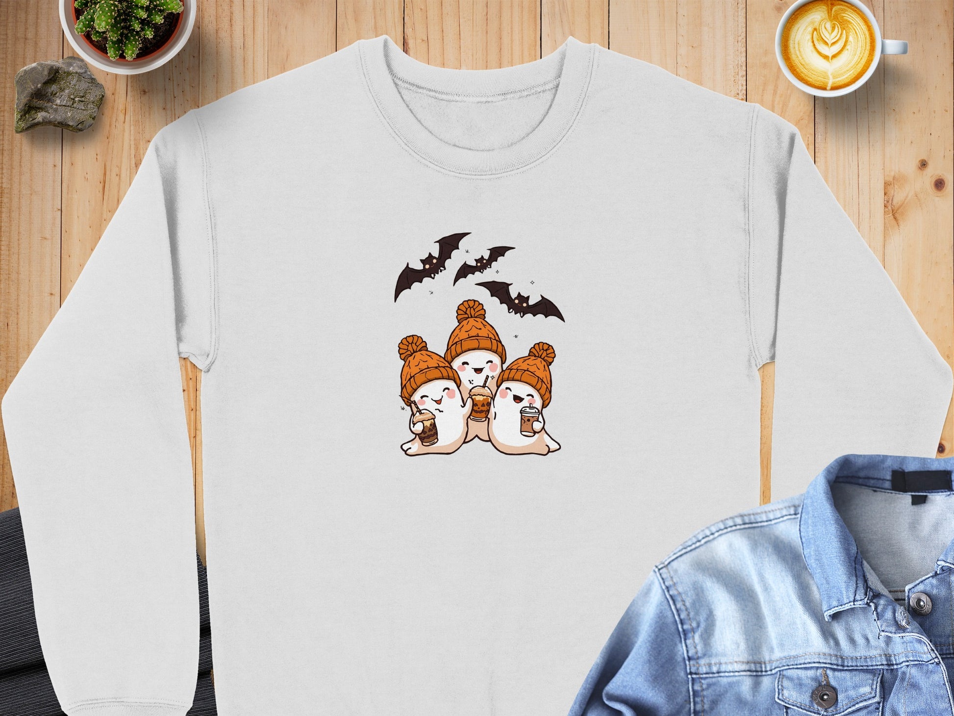 Adorable Halloween Otters in Cozy Hats Sweatshirt product