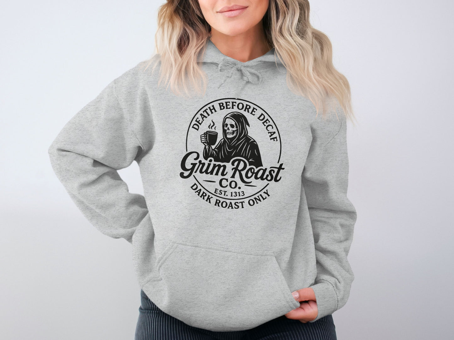 Grim Roast Co Death Before Decaf Hoodie product