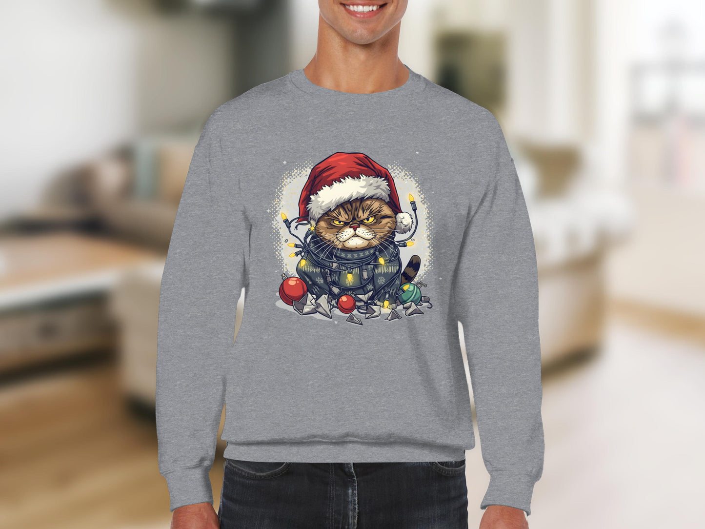 Grumpy Cat Santa Ugly Christmas Sweater Design