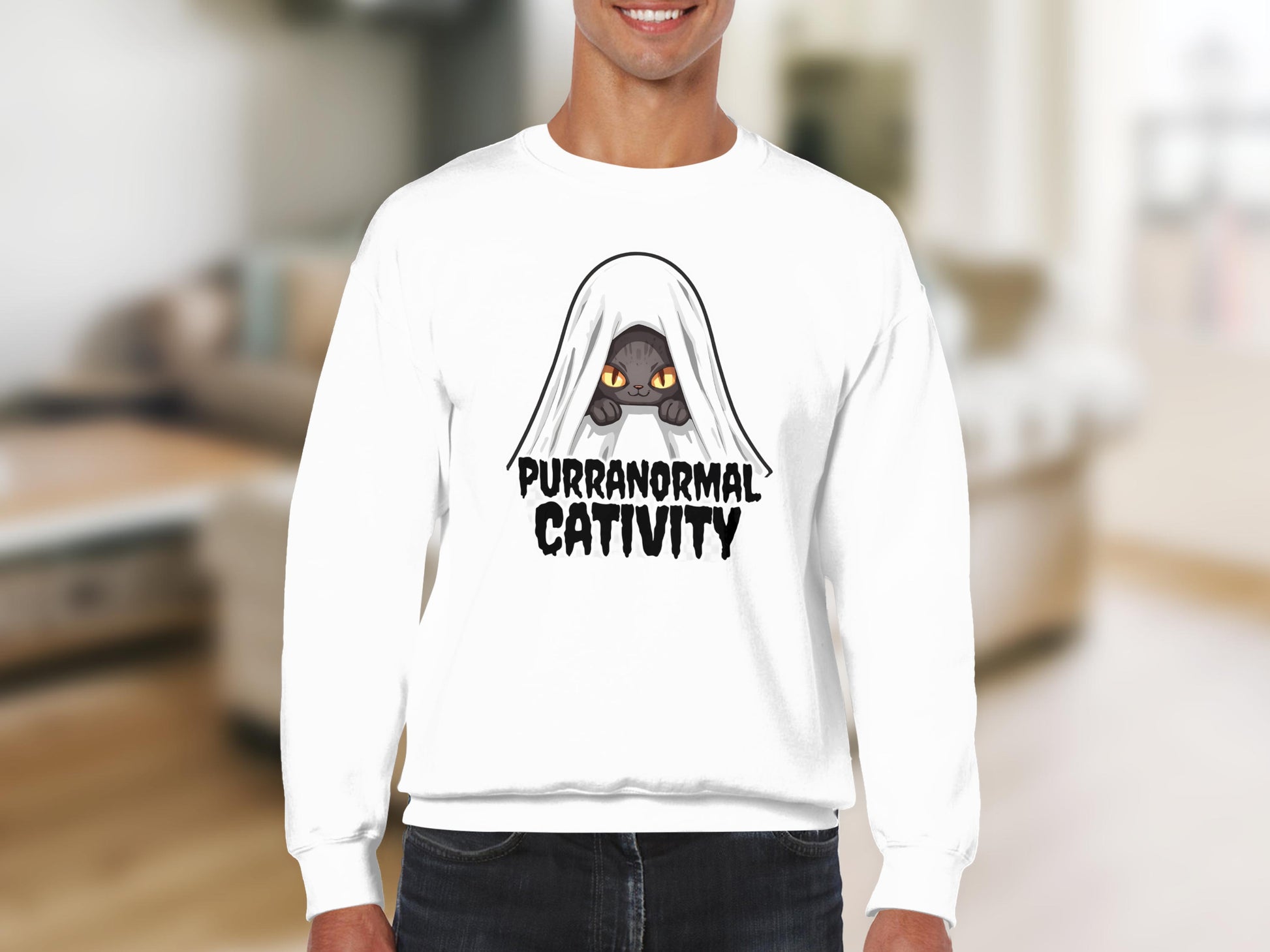 Purranormal Cativity Ghost Cat Halloween Sweatshirt product