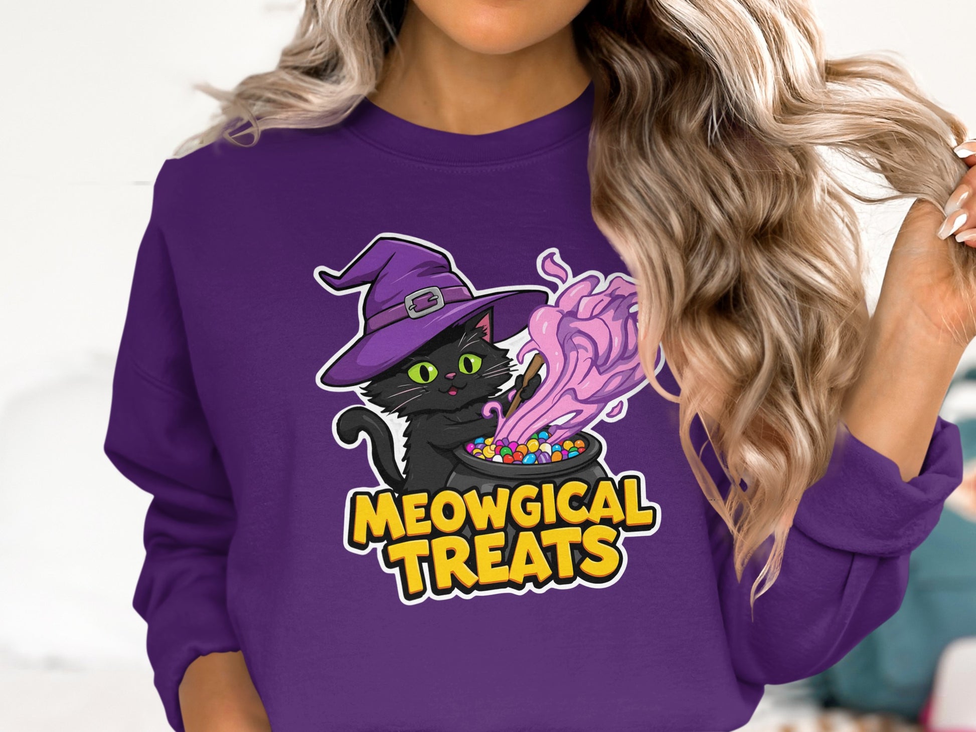 Meowgical Treats Halloween Cat Sweatshirt product type