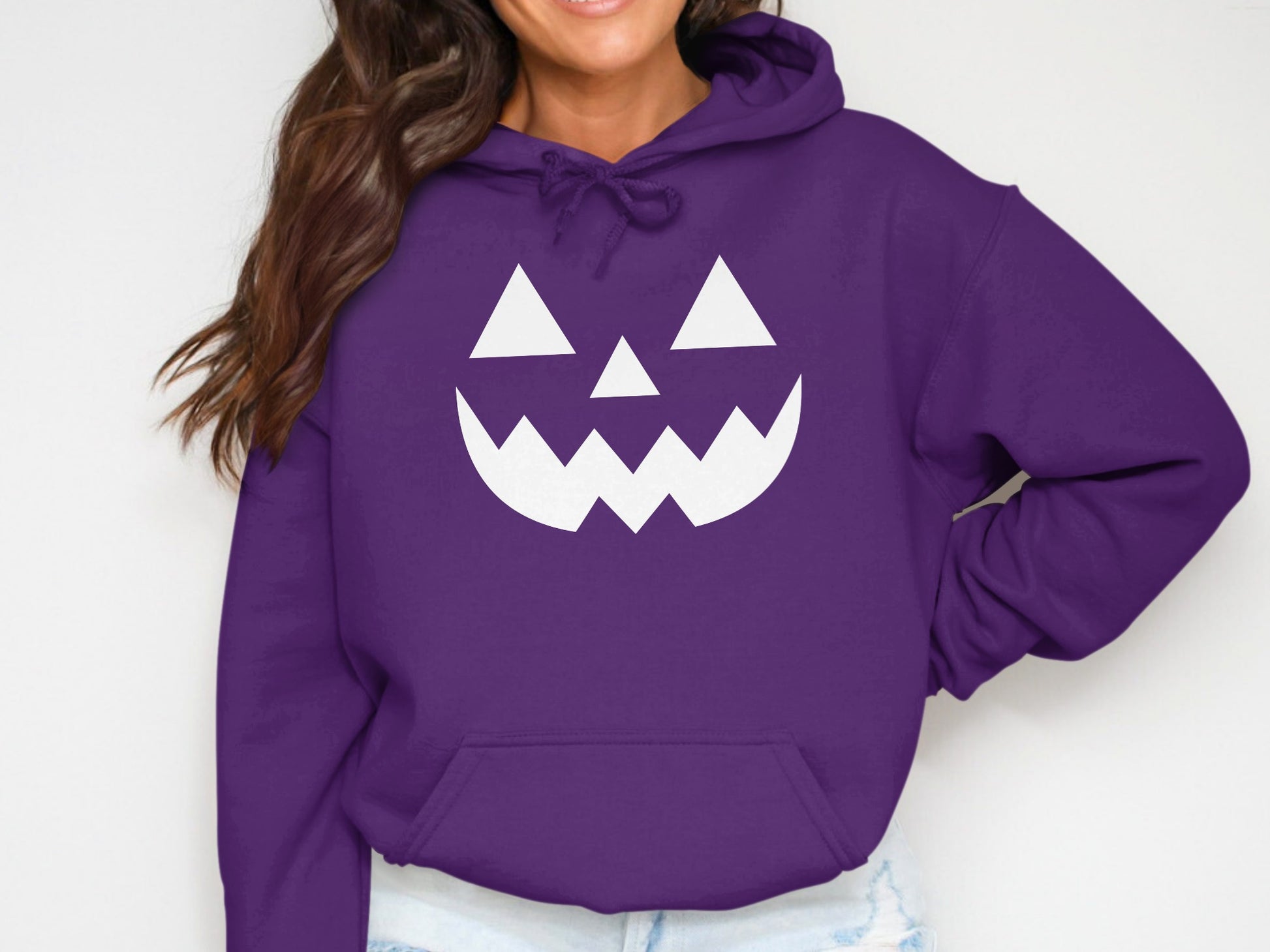 Halloween Pumpkin Face Purple Hoodie product