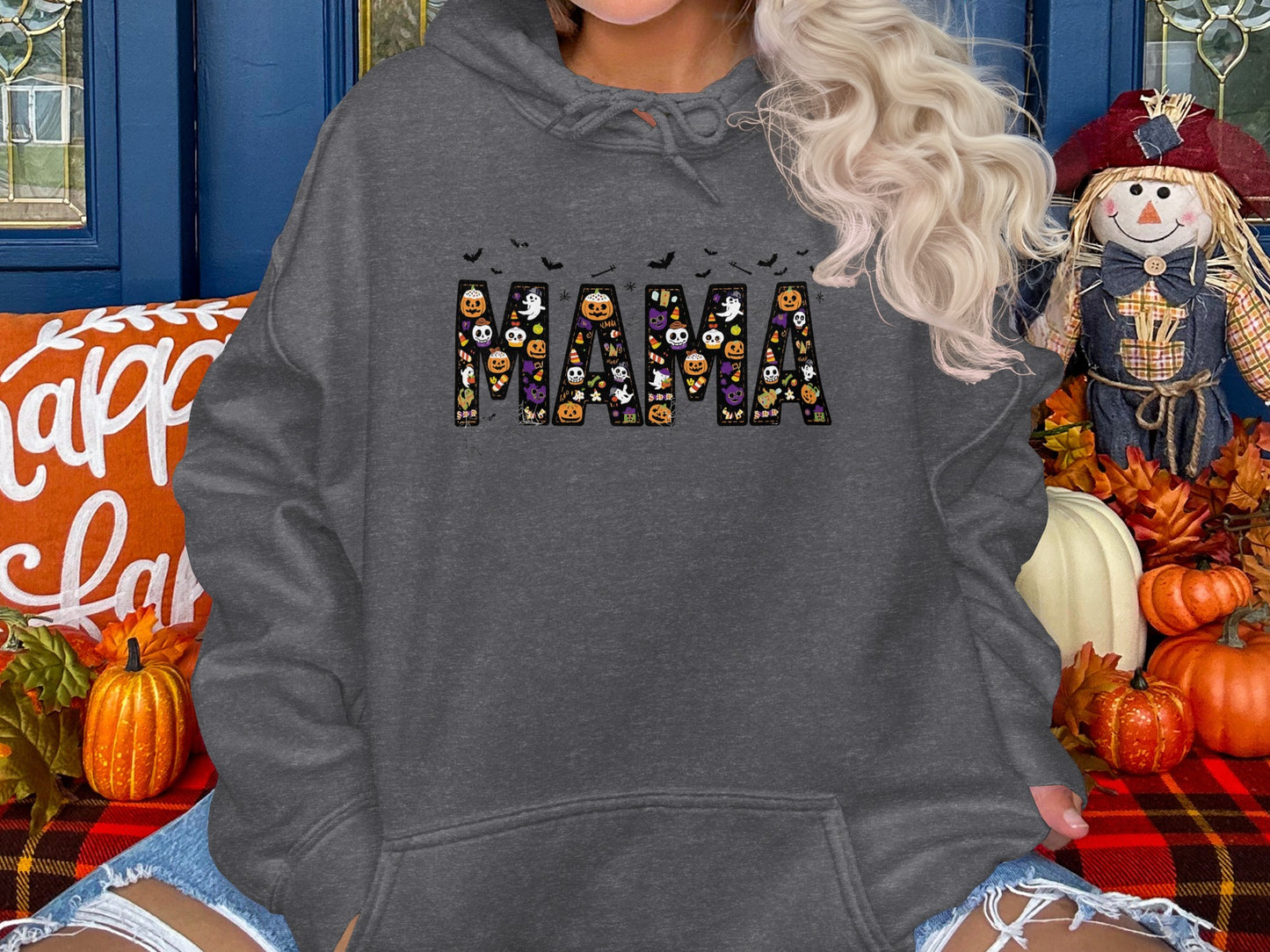 Halloween Theme Mama Hoodie Adult Clothing product