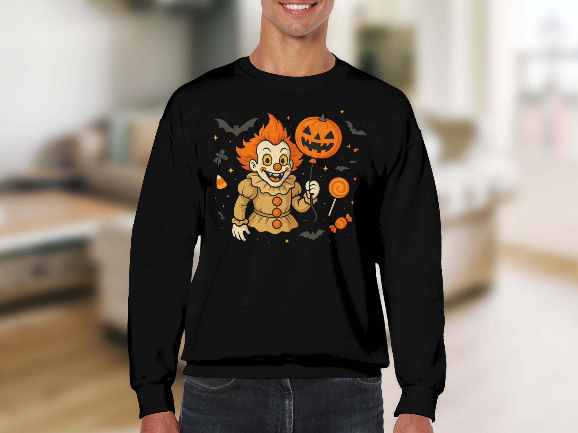 Creepy Clown Halloween Long-Sleeve Top for festive product