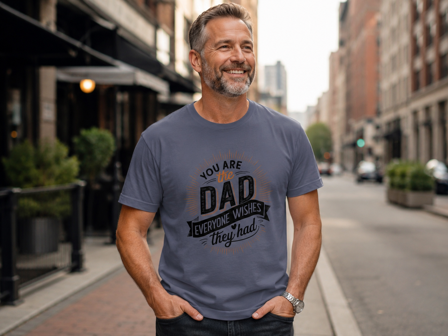 The Dad Everyone Wishes For – Bold Typographic T-Shirt