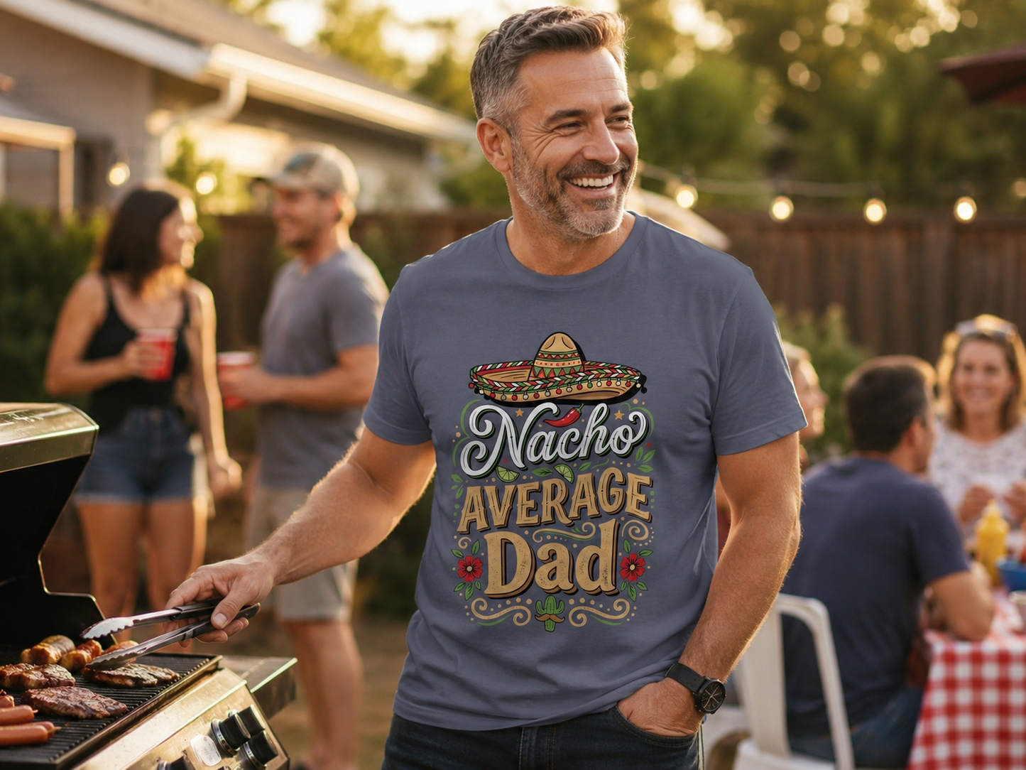 Nacho Average Dad Graphic T-Shirt | Funny Father's Day Tee