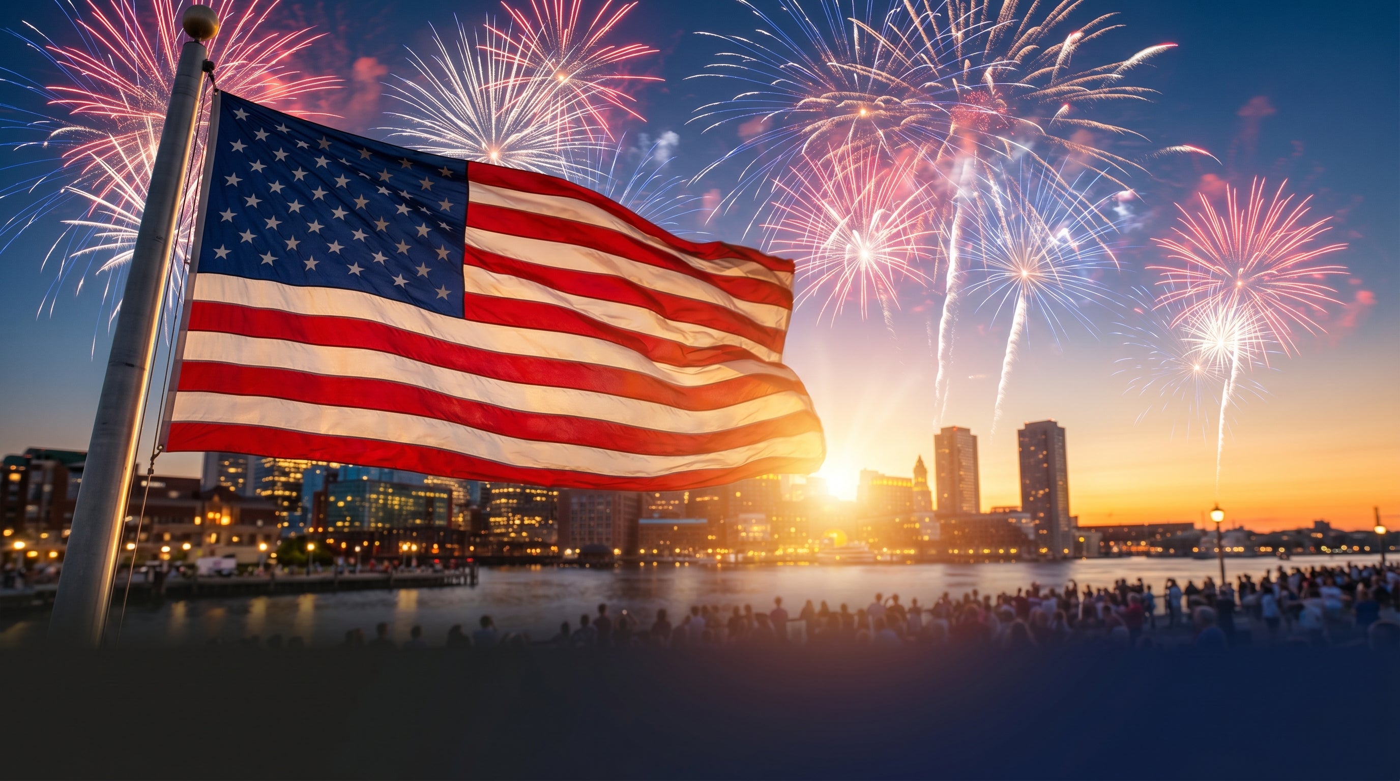Fireworks over the city for America's 250th Independence Day